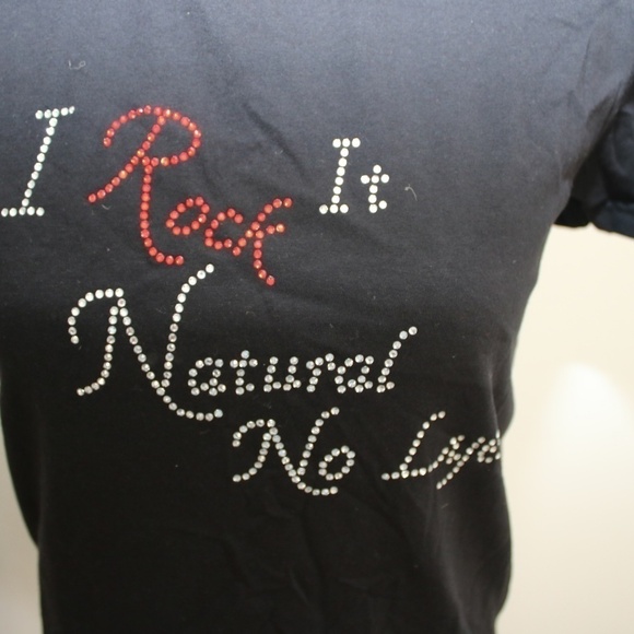 𝅺i Rock It Natural No Lye Rhinestone  T-Shirt - Picture 2 of 3